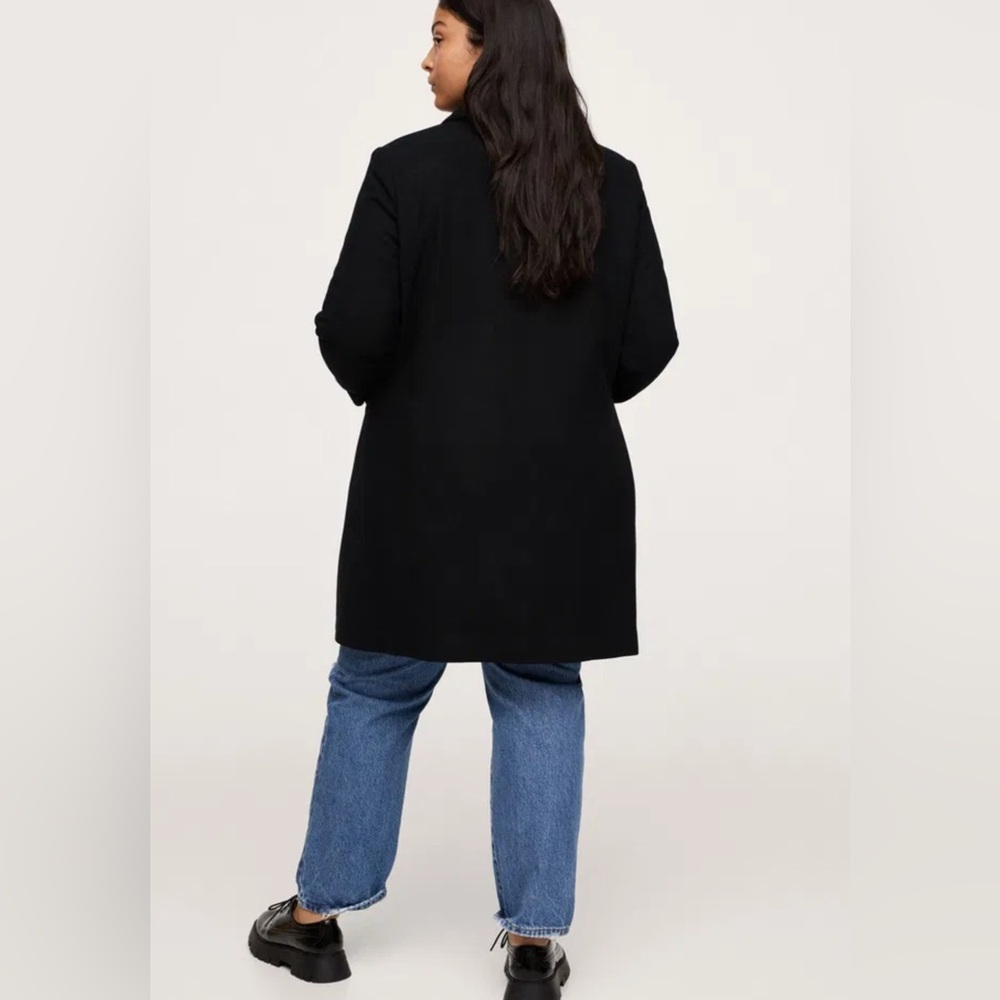 Mango pea coat wool blend Black Double-Breasted size M - Picture 14 of 14